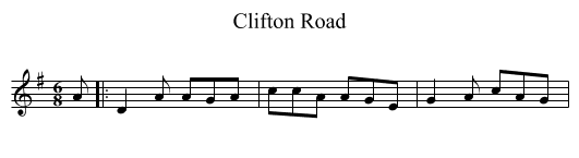 Clifton Road - staff notation