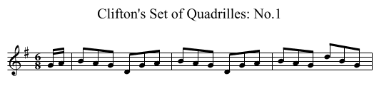 Clifton's Set of Quadrilles: No.1 - staff notation