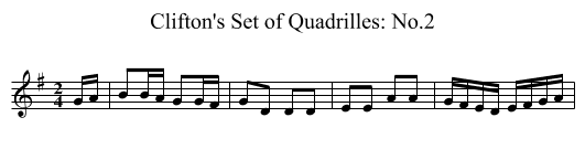 Clifton's Set of Quadrilles: No.2 - staff notation
