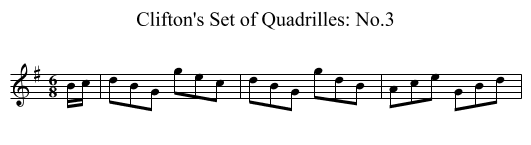 Clifton's Set of Quadrilles: No.3 - staff notation