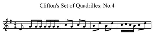 Clifton's Set of Quadrilles: No.4 - staff notation