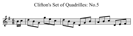 Clifton's Set of Quadrilles: No.5 - staff notation