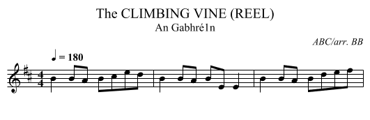 CLIMBING VINE (REEL), The - staff notation