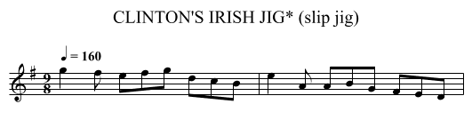 CLINTON'S IRISH JIG* (slip jig) - staff notation