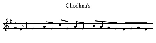 Cliodhna's - staff notation