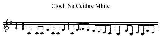 Cloch Na Ceithre Mhile - staff notation