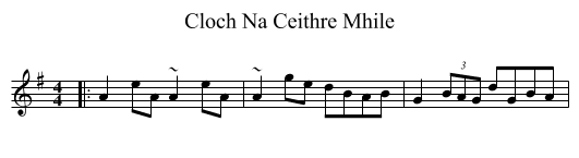 Cloch Na Ceithre Mhile - staff notation