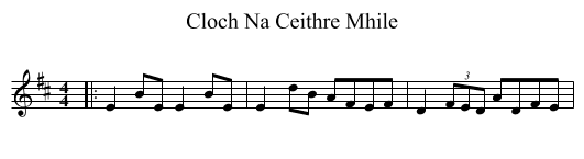 Cloch Na Ceithre Mhile - staff notation