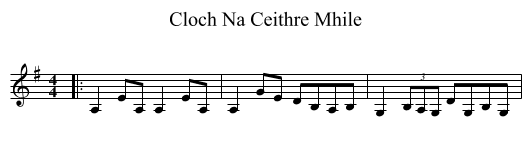 Cloch Na Ceithre Mhile - staff notation