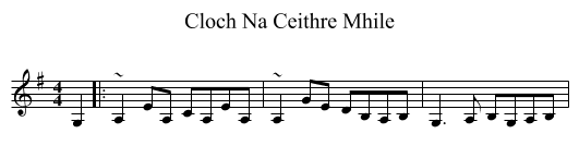 Cloch Na Ceithre Mhile - staff notation