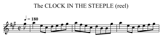 CLOCK IN THE STEEPLE (reel), The - staff notation