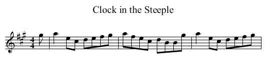 Clock in the Steeple - staff notation