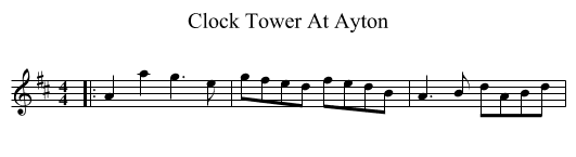 Clock Tower At Ayton - staff notation
