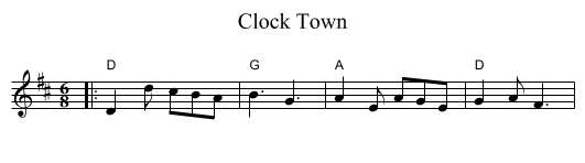 Clock Town - staff notation