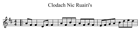 Clodach Nic Ruairi's - staff notation