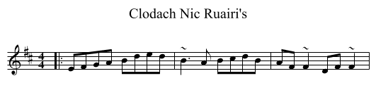 Clodach Nic Ruairi's - staff notation