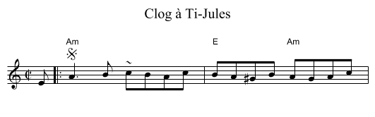 Clog à Ti-Jules - staff notation
