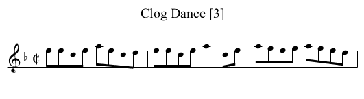 Clog Dance [3] - staff notation