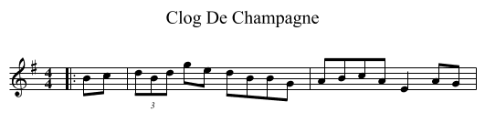 Clog De Champagne - staff notation