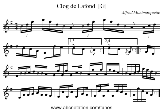 Clog de Lafond  [G] - staff notation