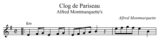 Clog de Pariseau - staff notation