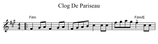 Clog De Pariseau - staff notation