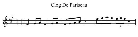 Clog De Pariseau - staff notation
