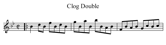 Clog Double - staff notation
