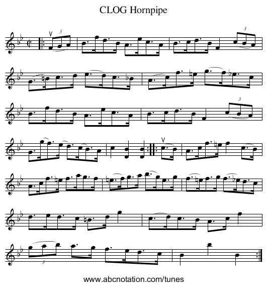 CLOG Hornpipe - staff notation