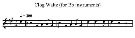 Clog Waltz (for Bb instruments) - staff notation