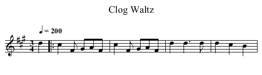 Clog Waltz - staff notation
