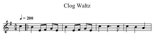 Clog Waltz - staff notation