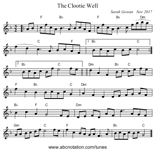Clootie Well, The - staff notation