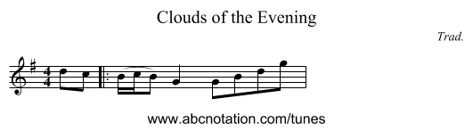 Clouds of the Evening - staff notation