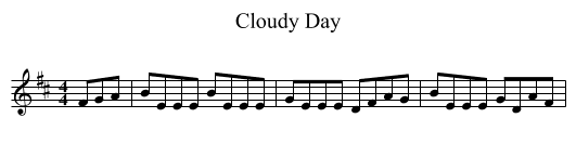 Cloudy Day - staff notation