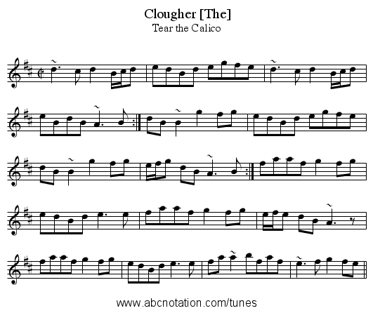Clougher [The] - staff notation