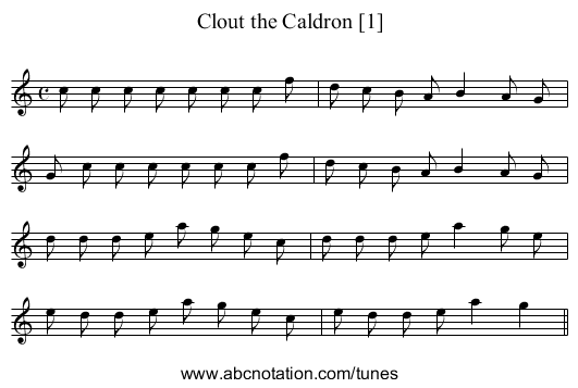 Clout the Caldron [1] - staff notation