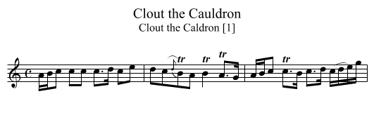 Clout the Cauldron - staff notation