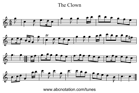 Clown, The - staff notation