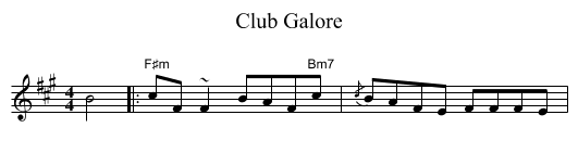 Club Galore - staff notation