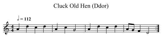 Cluck Old Hen (Ddor) - staff notation