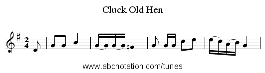 Cluck Old Hen - staff notation
