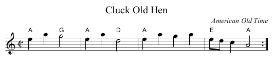 Cluck Old Hen - staff notation