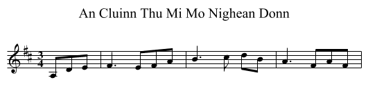 Cluinn Thu Mi Mo Nighean Donn, An - staff notation