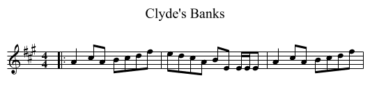 Clyde's Banks - staff notation