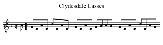 Clydesdale Lasses - staff notation