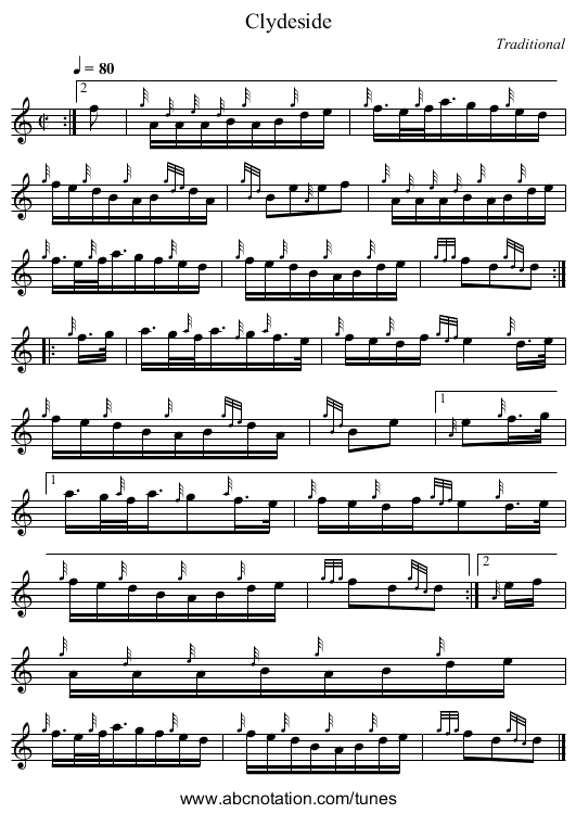 Clydeside - staff notation