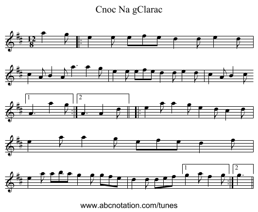 Cnoc Na gClarac - staff notation