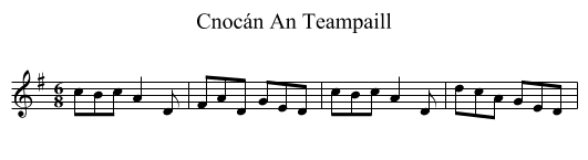 Cnocán An Teampaill - staff notation