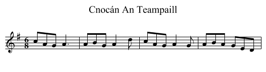 Cnocán An Teampaill - staff notation